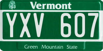VT license plate YXV607