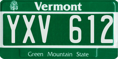 VT license plate YXV612