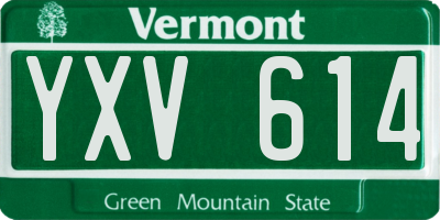 VT license plate YXV614