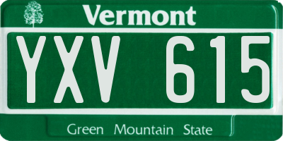 VT license plate YXV615
