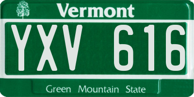 VT license plate YXV616