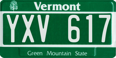 VT license plate YXV617