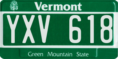 VT license plate YXV618
