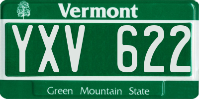 VT license plate YXV622