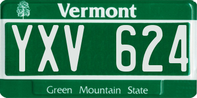 VT license plate YXV624
