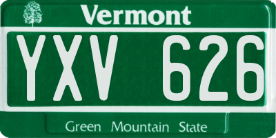 VT license plate YXV626