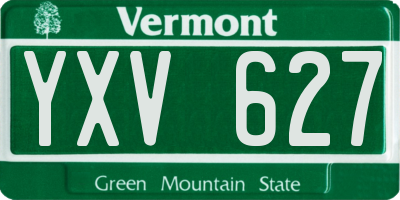 VT license plate YXV627