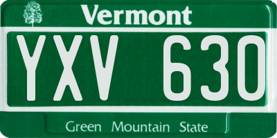 VT license plate YXV630