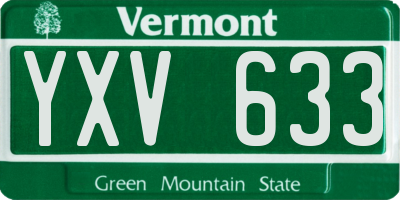 VT license plate YXV633
