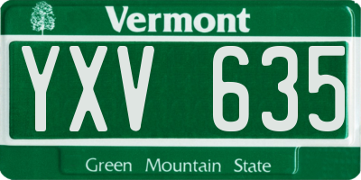 VT license plate YXV635