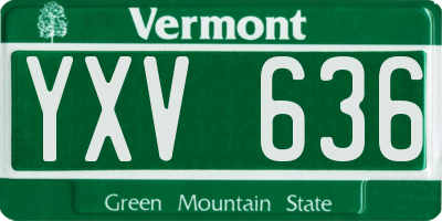 VT license plate YXV636