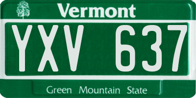 VT license plate YXV637
