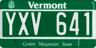 VT license plate YXV641