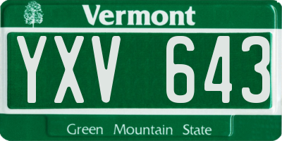 VT license plate YXV643