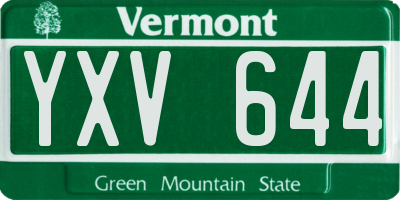 VT license plate YXV644