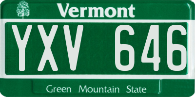 VT license plate YXV646
