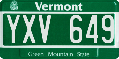 VT license plate YXV649