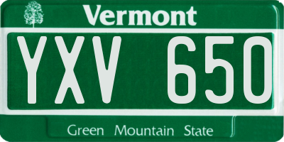 VT license plate YXV650