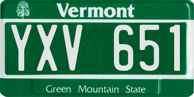 VT license plate YXV651