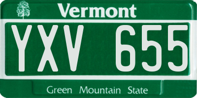 VT license plate YXV655