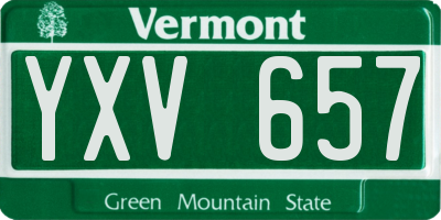 VT license plate YXV657