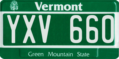 VT license plate YXV660