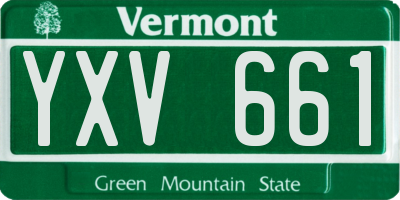VT license plate YXV661
