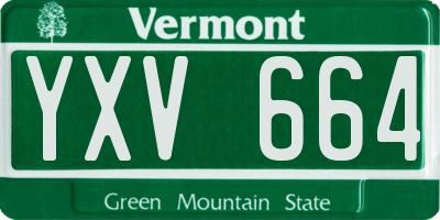 VT license plate YXV664
