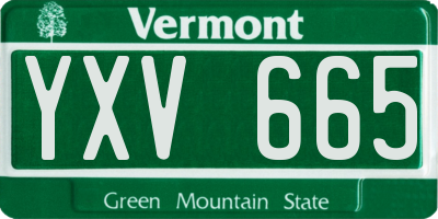 VT license plate YXV665