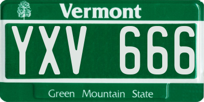 VT license plate YXV666