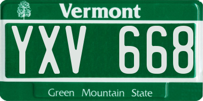 VT license plate YXV668