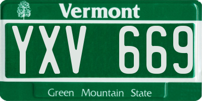 VT license plate YXV669