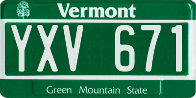 VT license plate YXV671