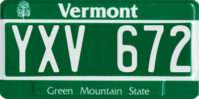 VT license plate YXV672