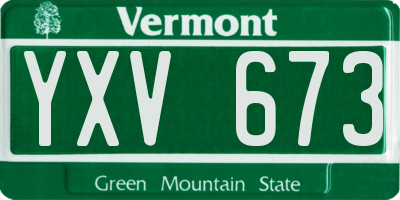 VT license plate YXV673