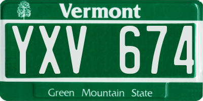 VT license plate YXV674