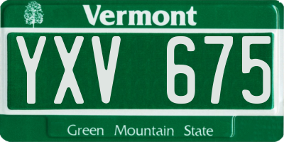 VT license plate YXV675
