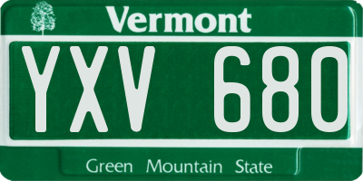 VT license plate YXV680