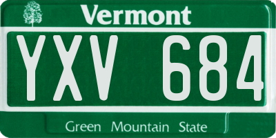 VT license plate YXV684