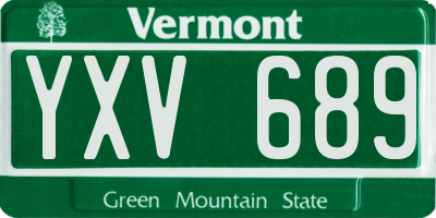 VT license plate YXV689