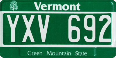 VT license plate YXV692