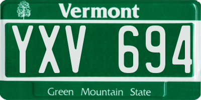 VT license plate YXV694