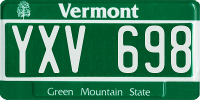 VT license plate YXV698