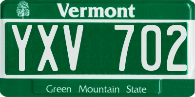 VT license plate YXV702