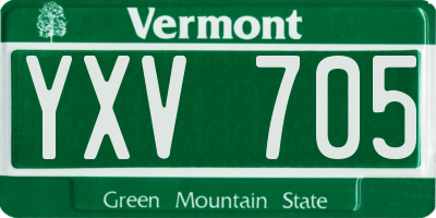 VT license plate YXV705