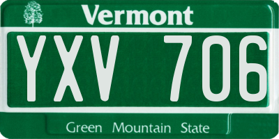 VT license plate YXV706