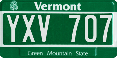 VT license plate YXV707