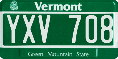 VT license plate YXV708