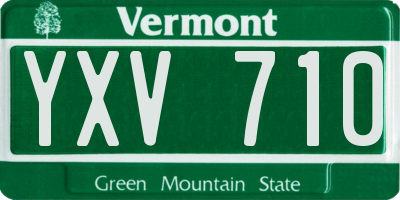 VT license plate YXV710