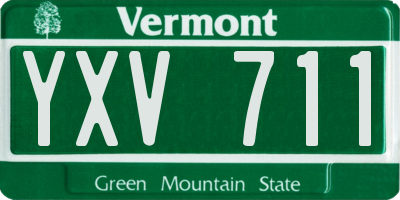 VT license plate YXV711